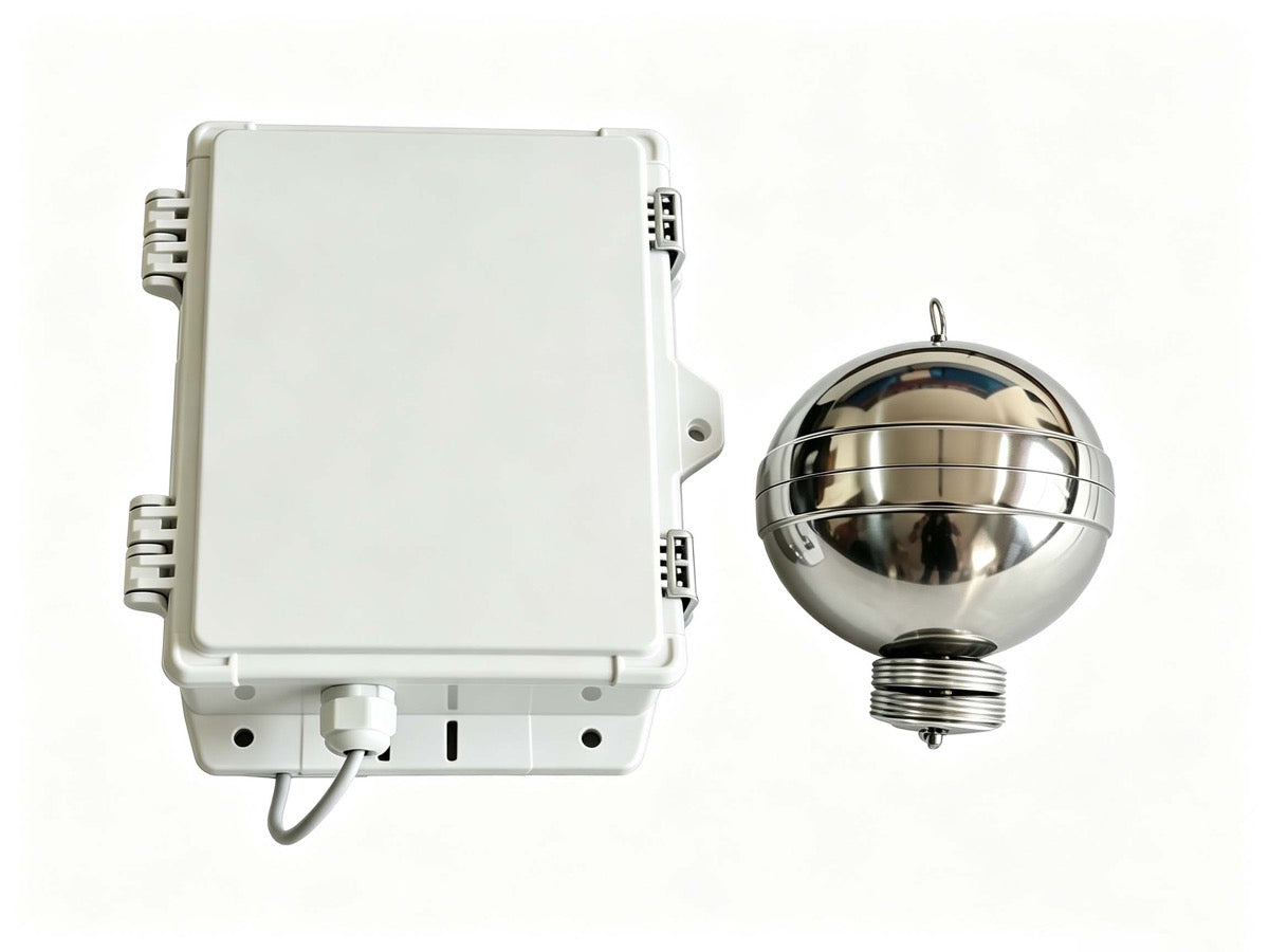 Float level sensor for agricultural water tank level monitoring