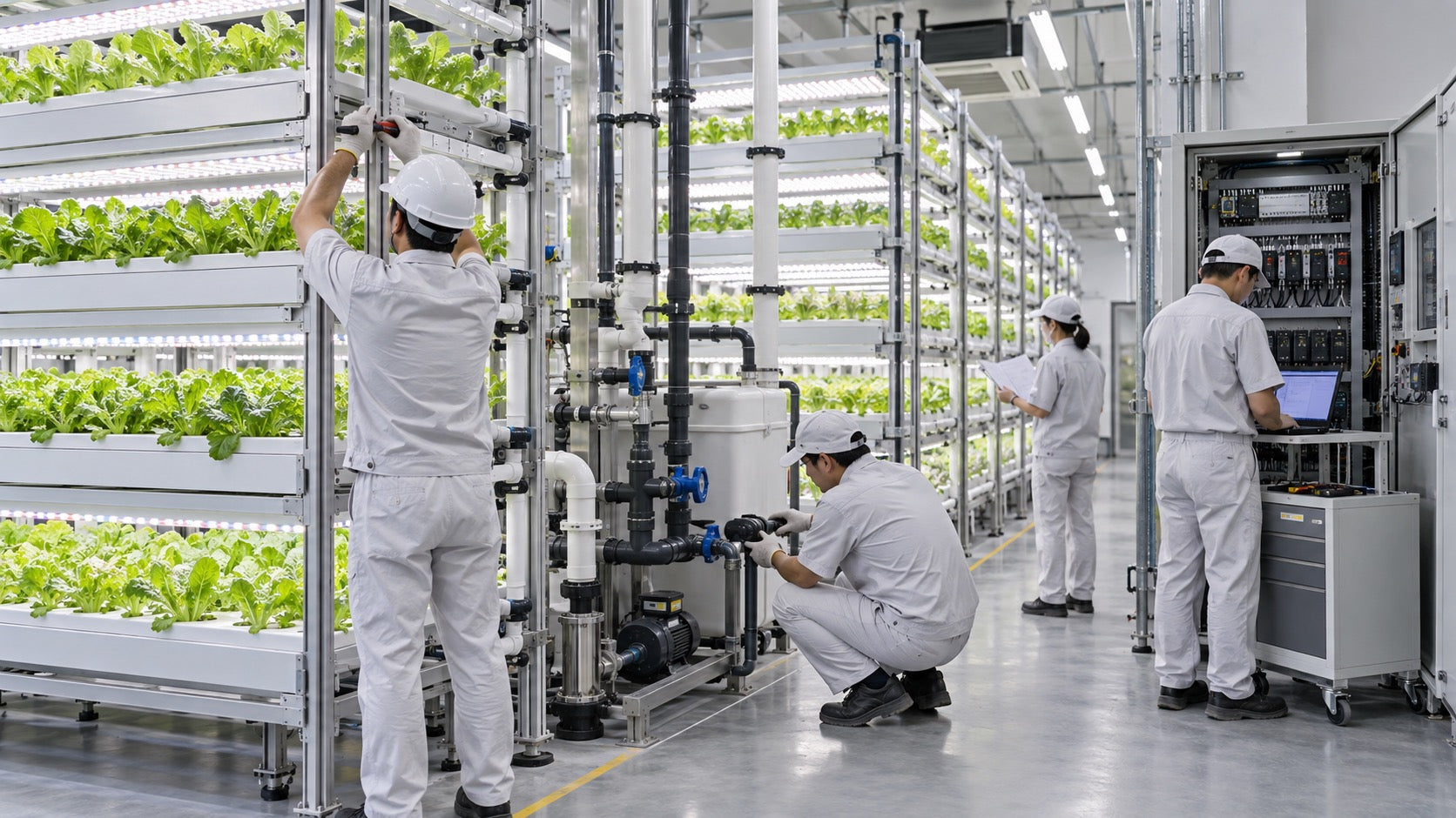 Plant factory installation and commissioning